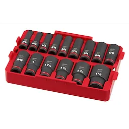 SHOCKWAVE Impact Duty 1/2 in. Drive SAE Deep Well Impact Socket Set  15 Piece
