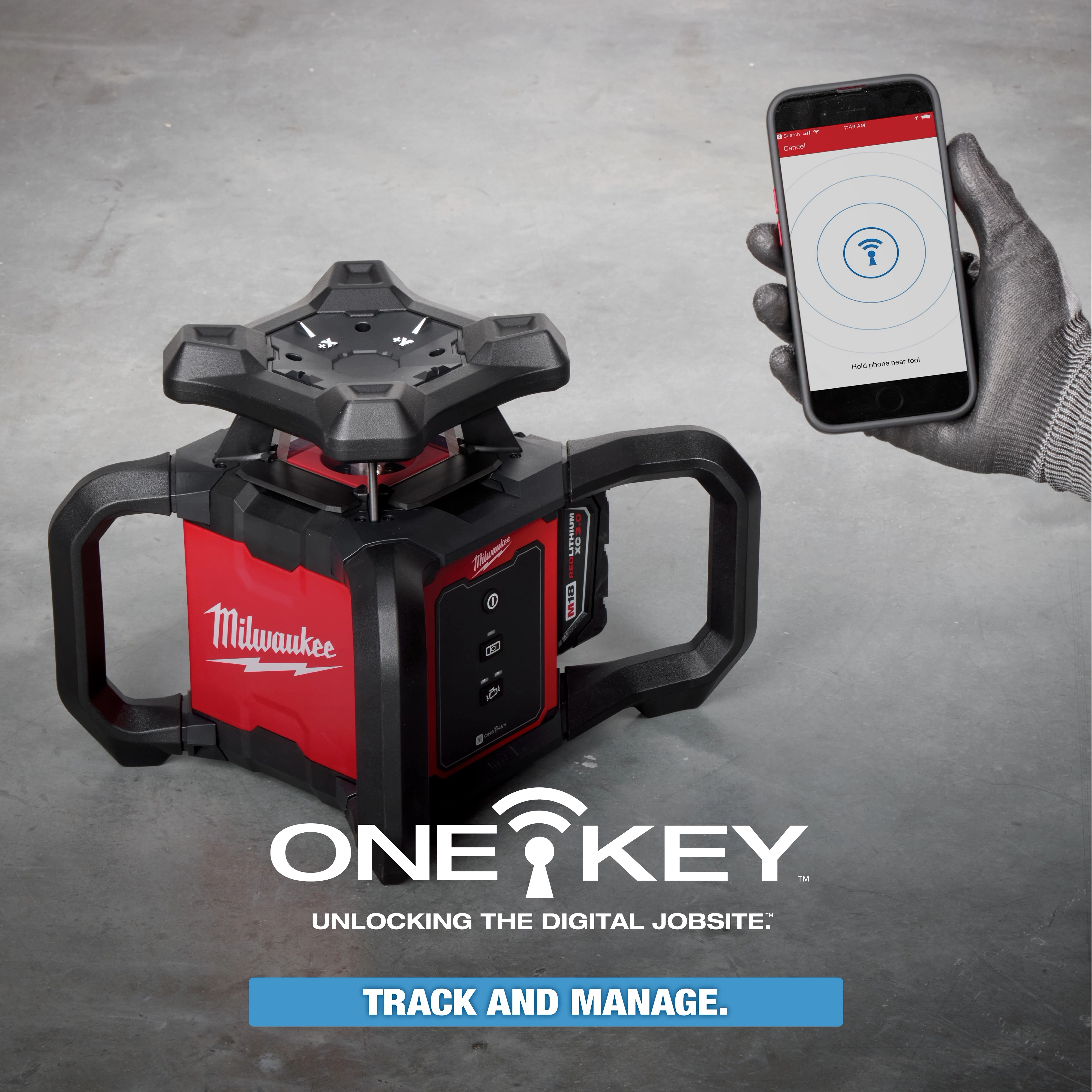 M18™ Red Exterior Rotary Laser Level Kit ONE-KEY