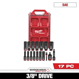 SHOCKWAVE Impact Duty 3/8 in. Drive SAE Deep Well Impact PACKOUT Socket Set  17 Piece