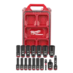SHOCKWAVE Impact Duty 3/8 in. Drive SAE Deep Well Impact PACKOUT Socket Set  17 Piece