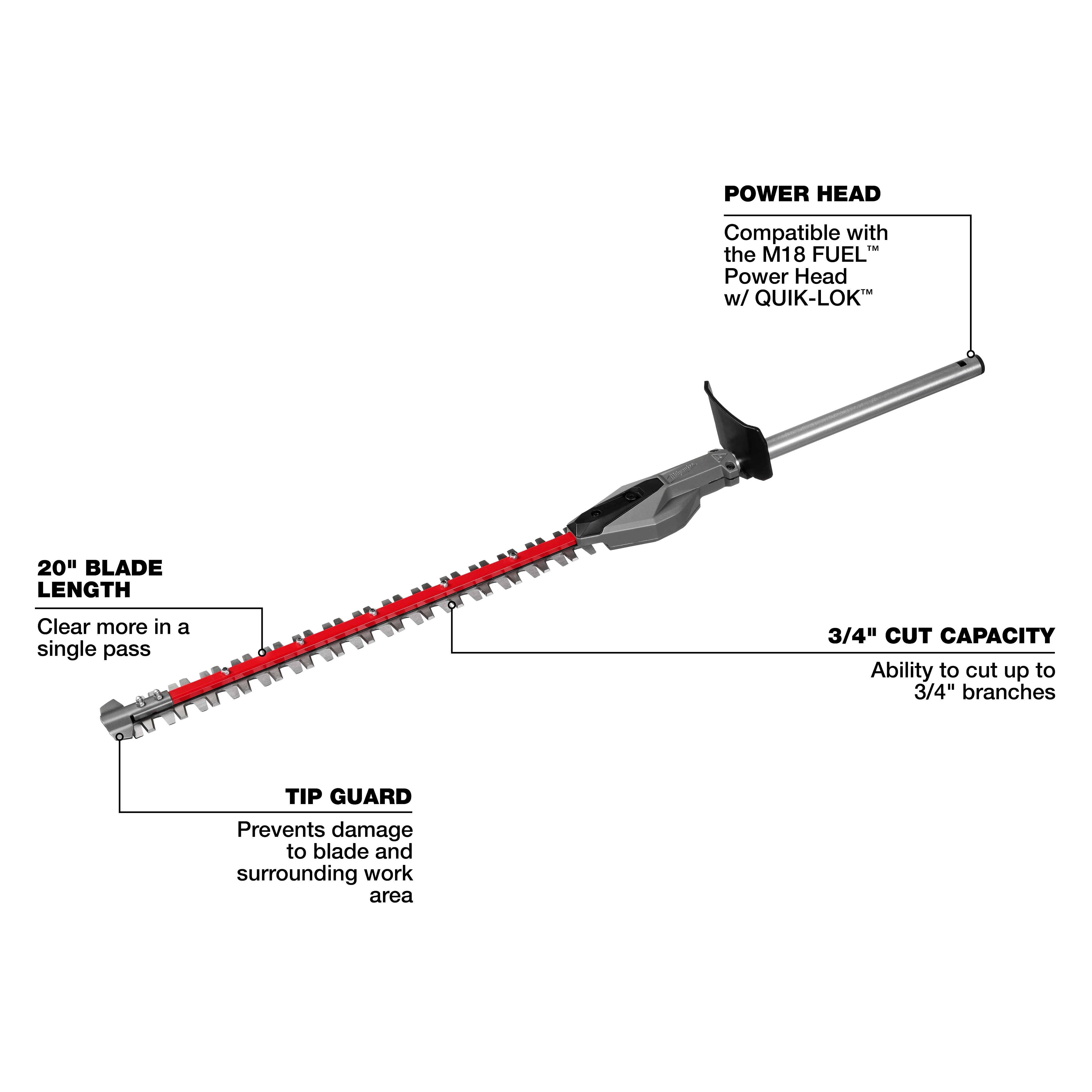 M18 FUEL™ QUIK-LOK™ Hedge Trimmer Attachment