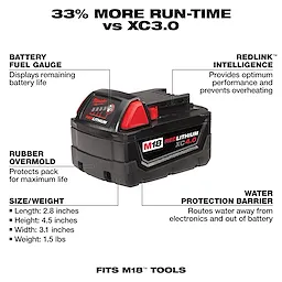 M18™ REDLITHIUM™ XC 4.0 Extended Capacity Battery Pack