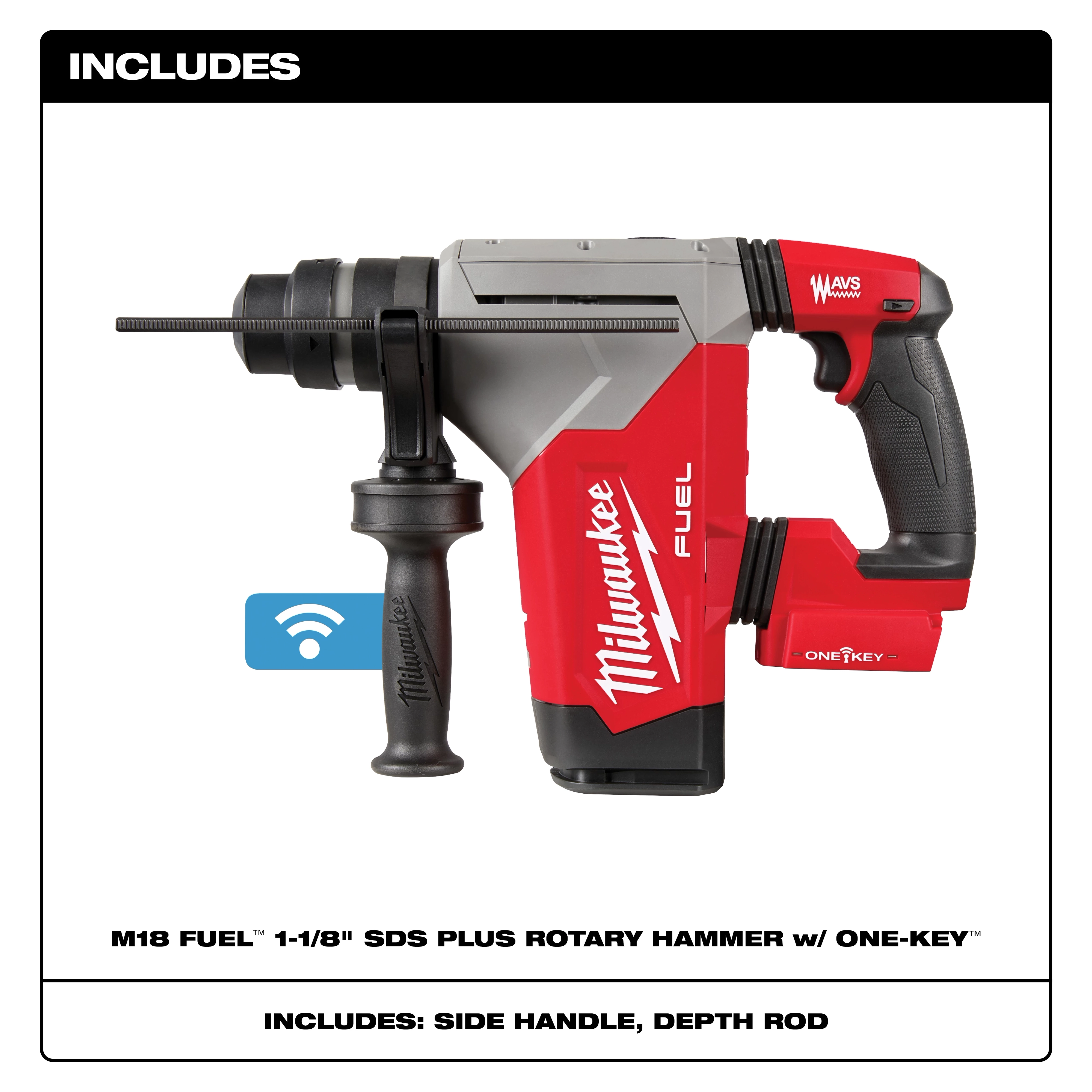 M18 FUEL™ 1-1/8" SDS Plus Rotary Hammer w/ ONE-KEY™ Includes