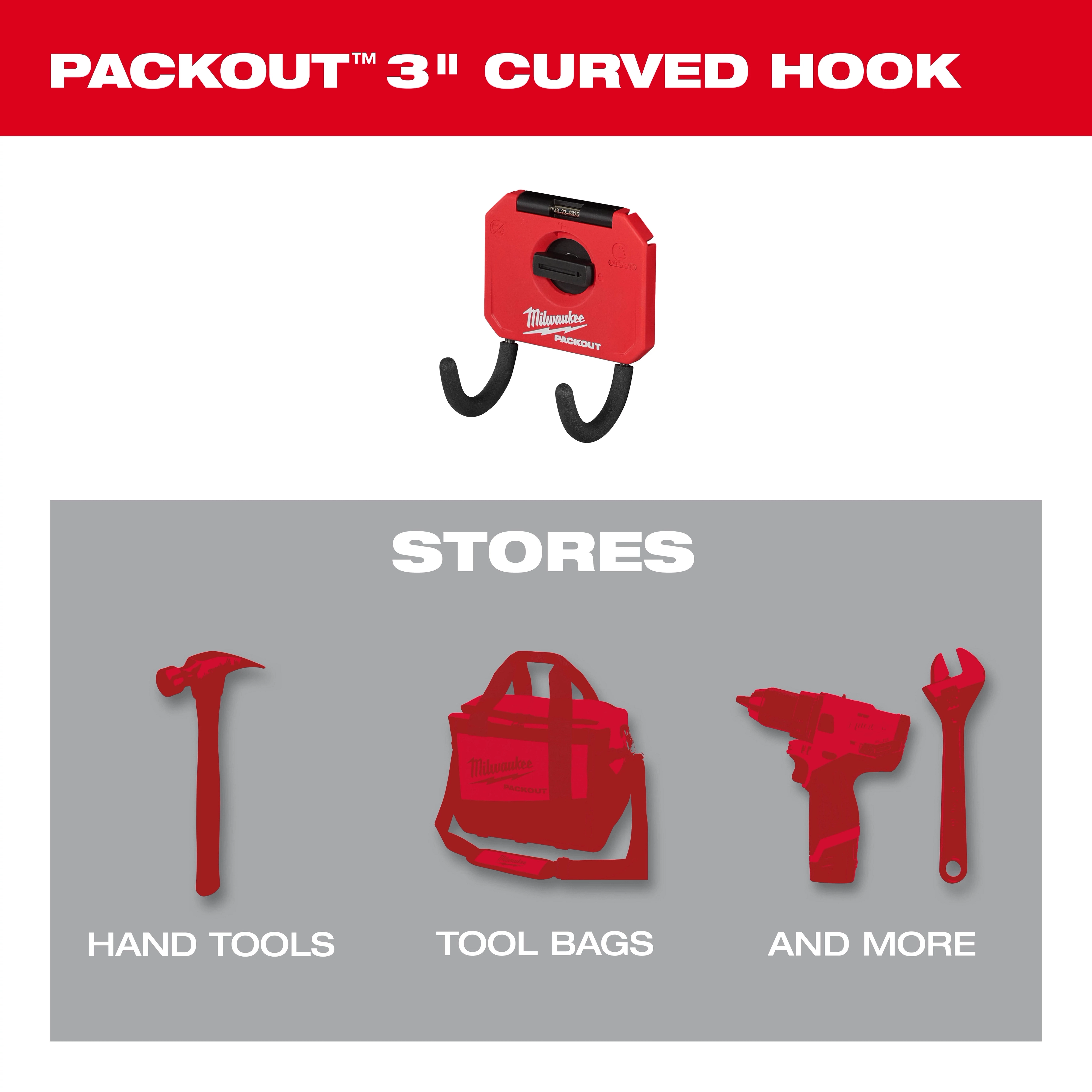PACKOUT™ 3" Curved Hook