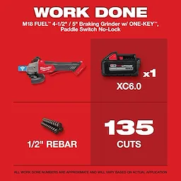 M18 FUEL 18V Lithium-Ion Brushless Cordless 4-1/2 in./5 in. Braking Grinder With Paddle Switch (Tool-Only)