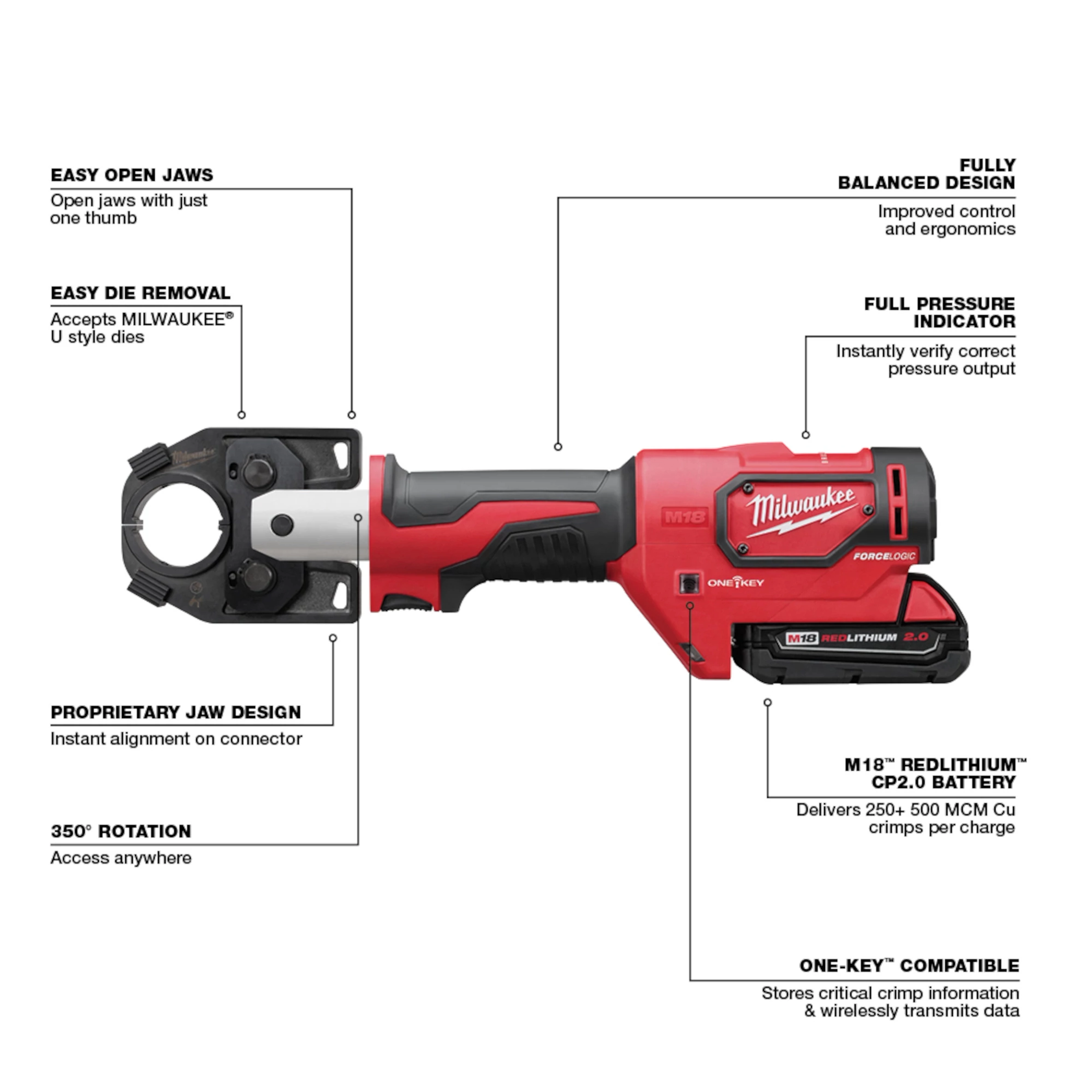 M18™  FORCE LOGIC™ 600 MCM Crimper