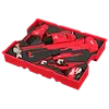 A 27PC Hex Key & Hammer Set with Tray for PACKOUT™ Drawers. The set is neatly organized in a red tray and includes hex keys, a hammer, a tape measure, and other tools, all with a red and black color scheme.