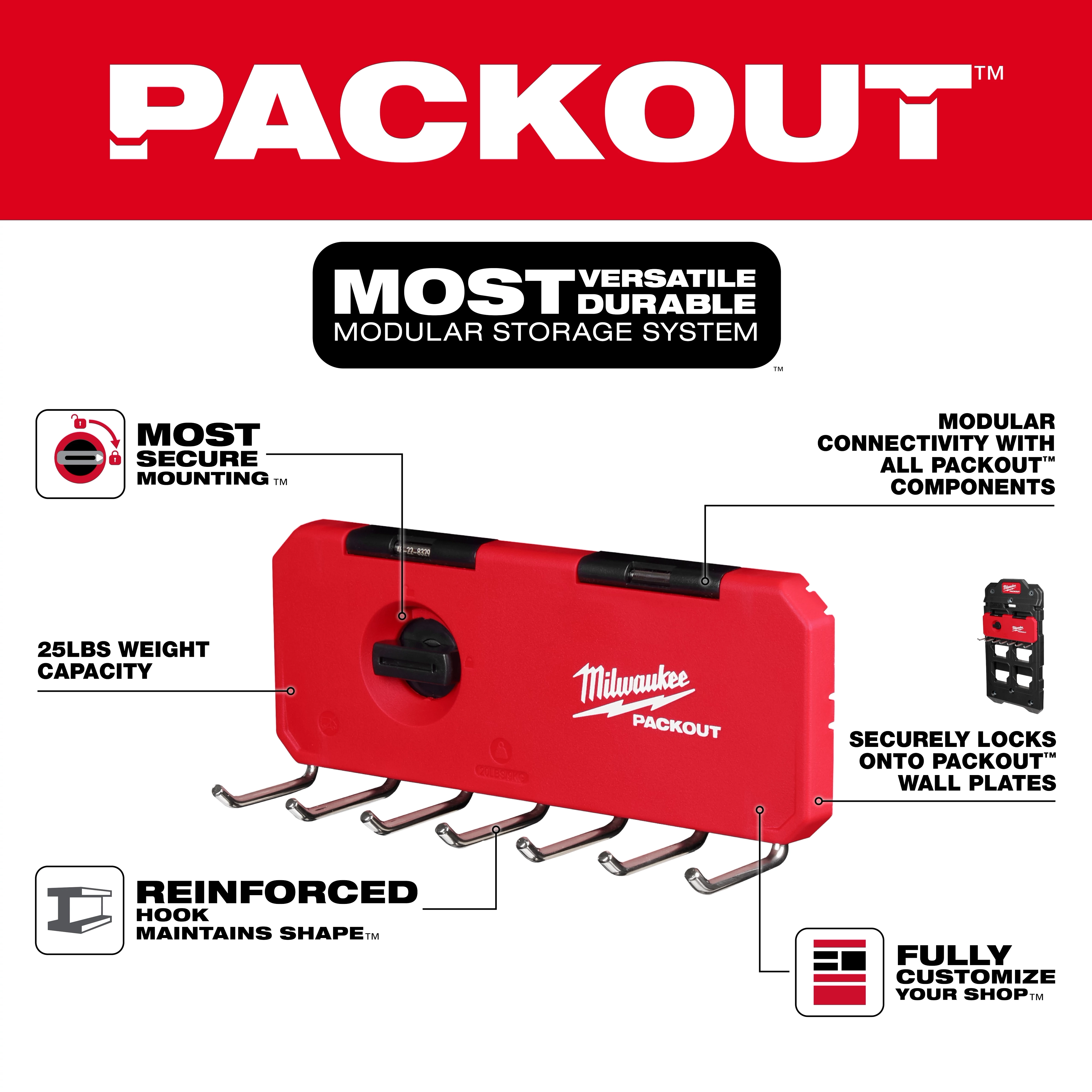PACKOUT™ 7-Hook Rack