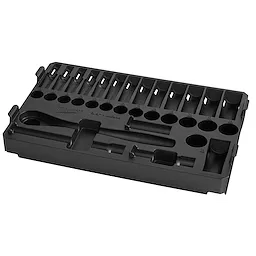 3/8" METRIC RATCHET AND SOCKET SET WITH PACKOUT™ LOW-PROFILE COMPACT ORGANIZER