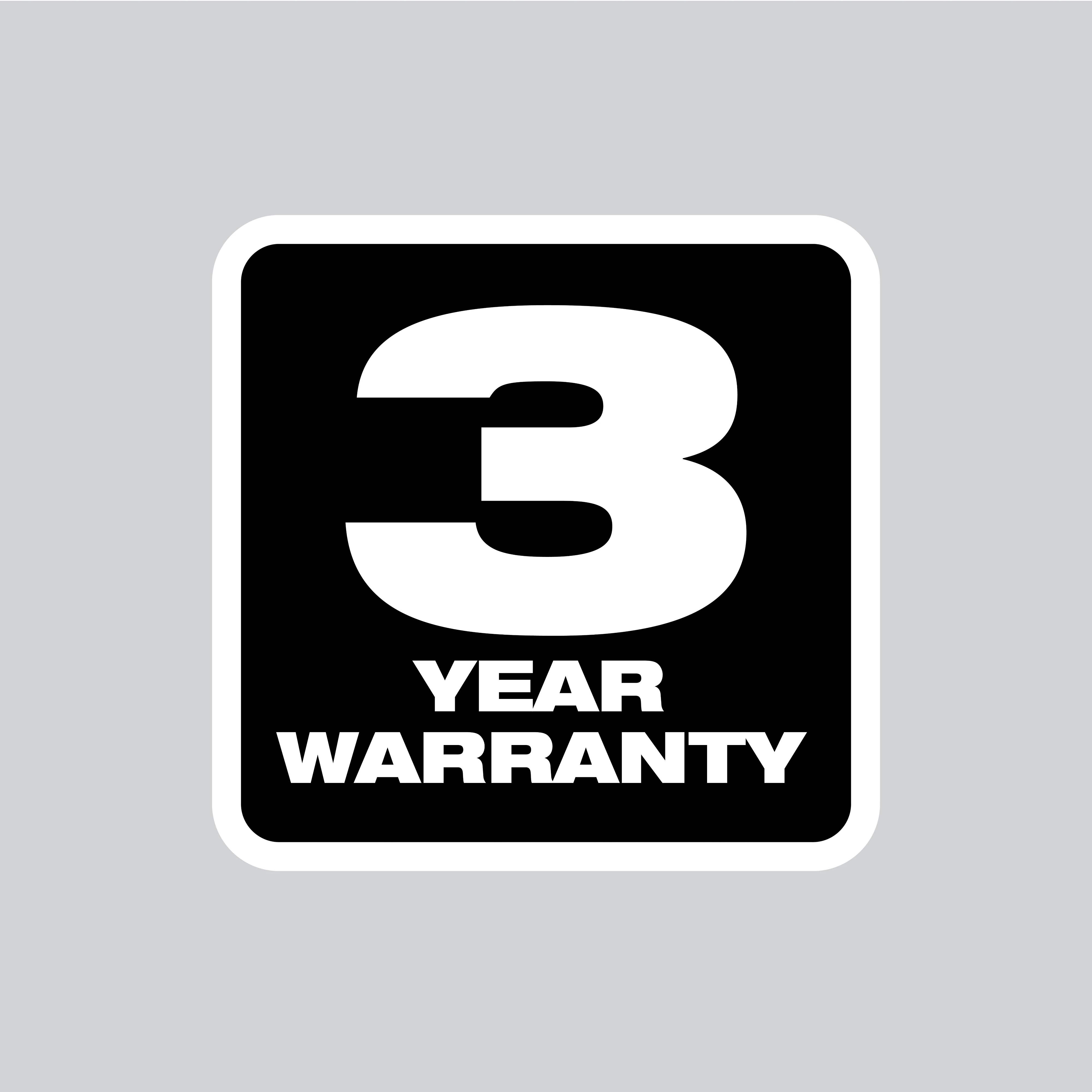 3 Year Warranty