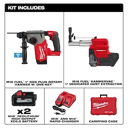 M18 FUEL™ 1" SDS Plus Rotary Hammer w/ ONE-KEY™ Dust Extractor Kit Includes
