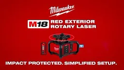 Milwaukee M18 Red Exterior Rotary Laser Level Kit with Receiver