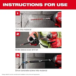 7pc. SHOCKWAVE Impact Duty™ Carbide Hammer Drill Bit Concrete Screw Install Kit