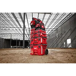 Image of the Milwaukee PACKOUT Modular Storage System on a jobsite