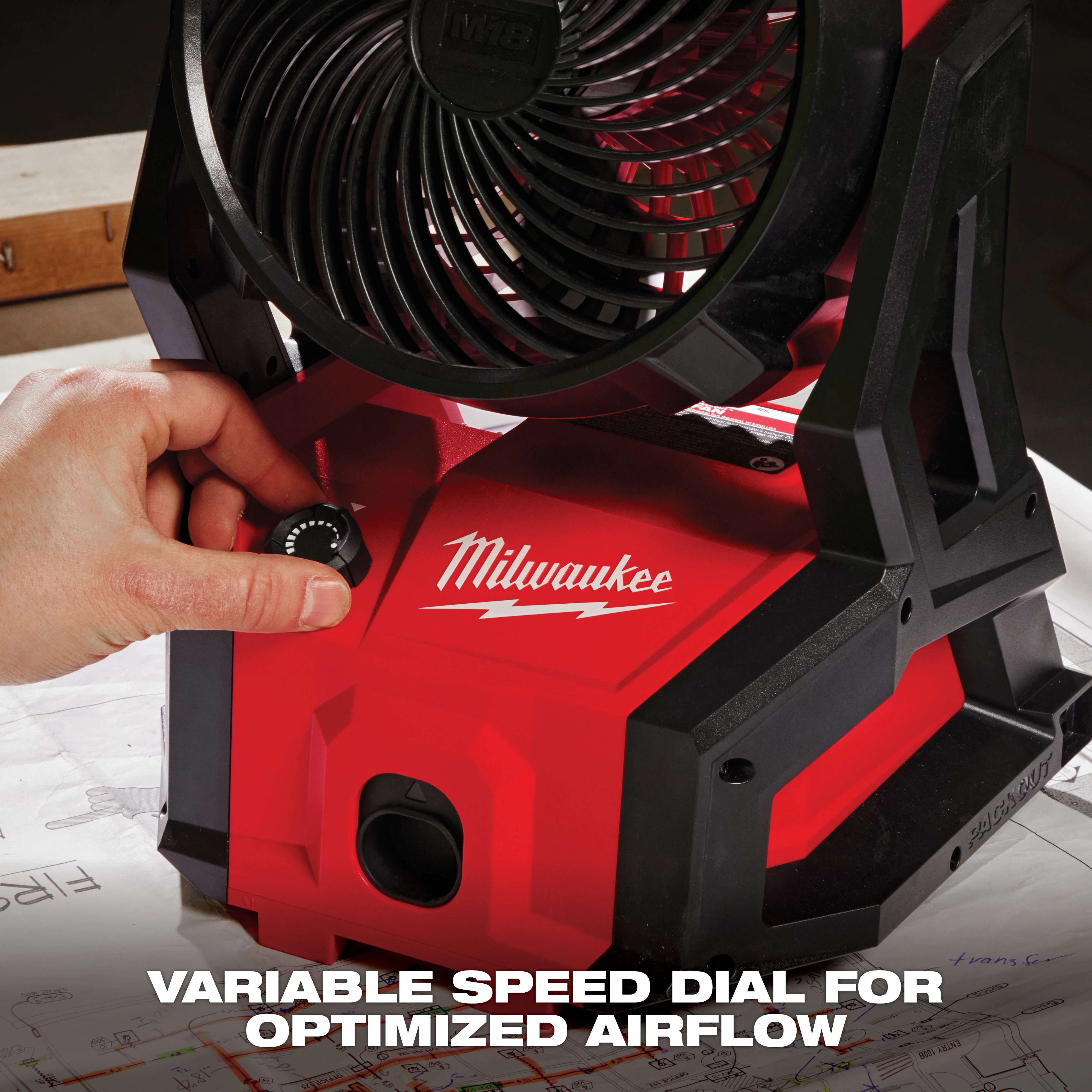 M18 18 Volt Lithium Ion Brushless Cordless PACKOUT Jobsite Fan (Tool Only)