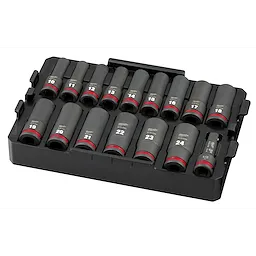 SHOCKWAVE Impact Duty 1/2 in. Drive Metric Deep Well Impact Socket Set 16 Piece