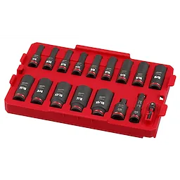 SHOCKWAVE Impact Duty 3/8 in. Drive SAE Deep Well Impact Socket Set  17 Piece
