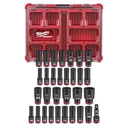 SHOCKWAVE Impact Duty 1/2 in. Drive Metric and SAE Deep Well Impact PACKOUT Socket Set  31 Piece
