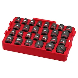 SHOCKWAVE Impact Duty 1/2 in. Drive Metric and SAE Standard Impact Socket Set 27 Piece