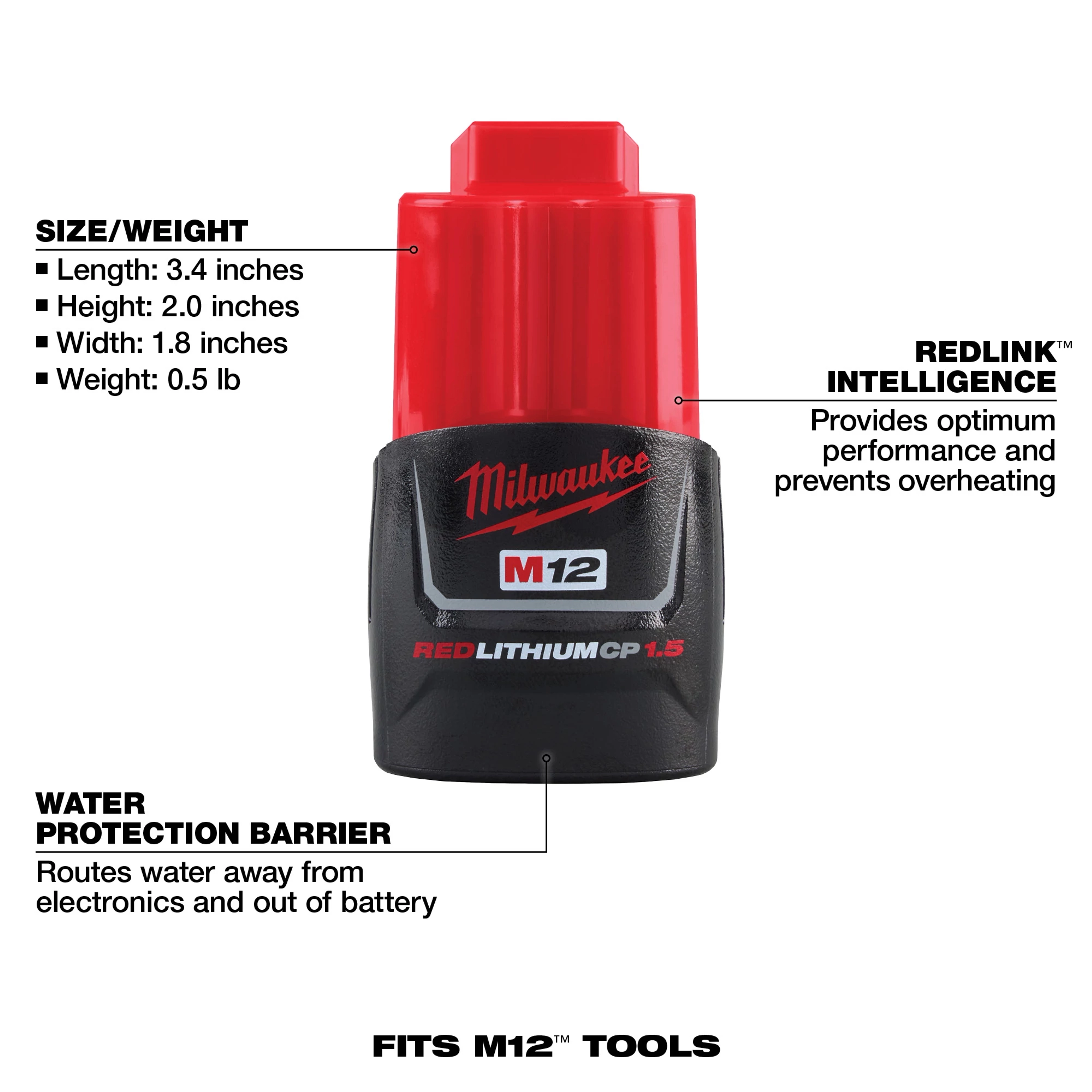 M12™ REDLITHIUM™ CP1.5 Battery Pack