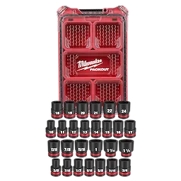 SHOCKWAVE Impact Duty 1/2 in. Drive Metric and SAE Standard Impact PACKOUT Socket Set  27 Piece
