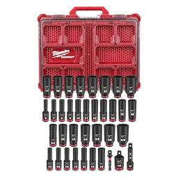 SHOCKWAVE Impact Duty 3/8 in. Drive Metric and SAE Deep Well Impact PACKOUT Socket Set  36 Piece
