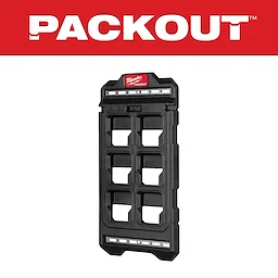 PACKOUT Compact Wall Plate is a black, modular storage panel with multiple slots, designed for tool organization and easy access.