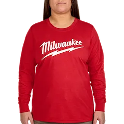 Women's Long Sleeve GRIDIRON™ Logo Tee in Red