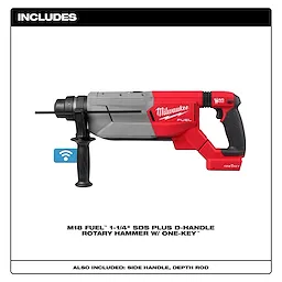 M18 FUEL™ 1-1/4" SDS Plus D-Handle Rotary Hammer w/ ONE-KEY™ Includes
