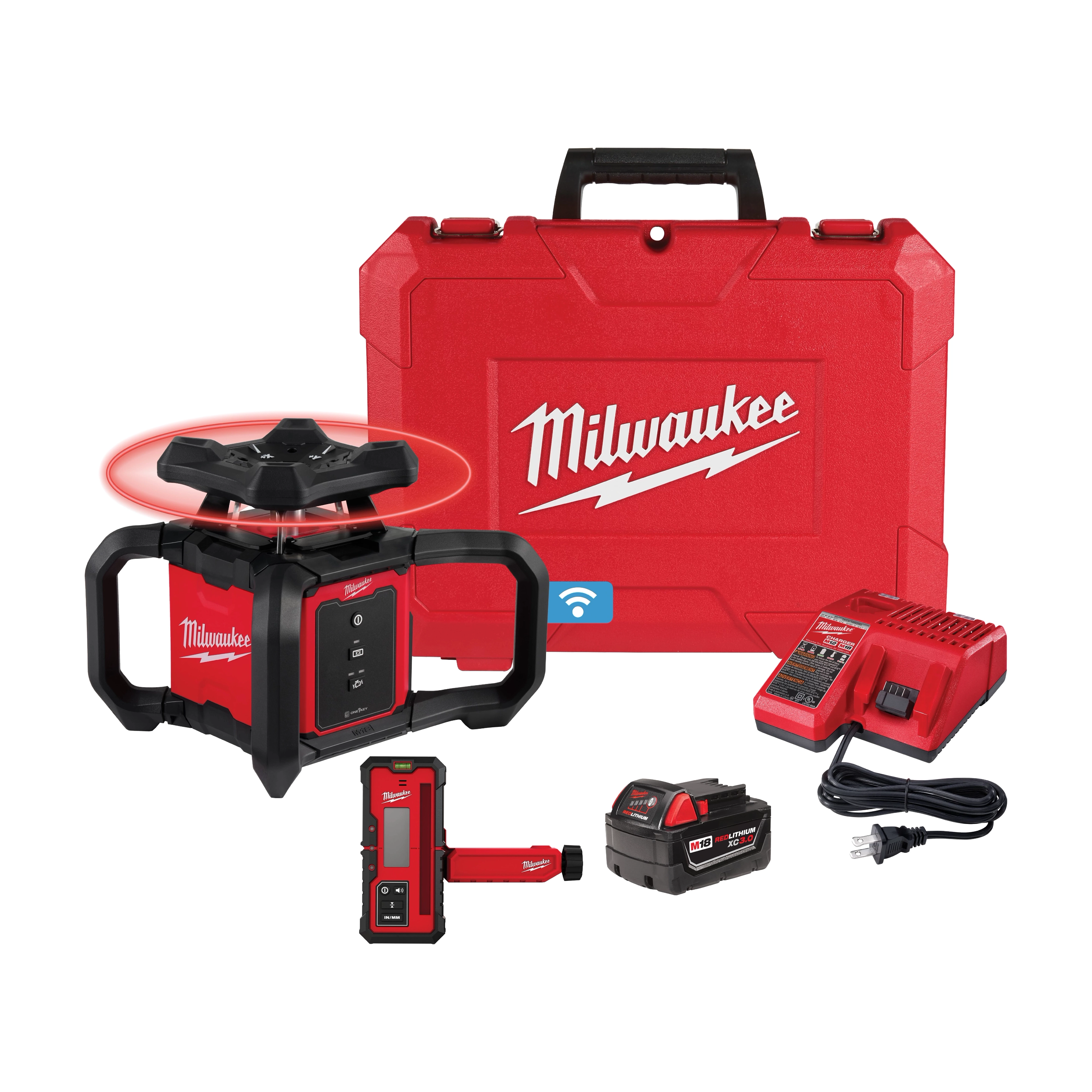 M18™ Red Exterior Rotary Laser Level Kit w/ Receiver Primary Image