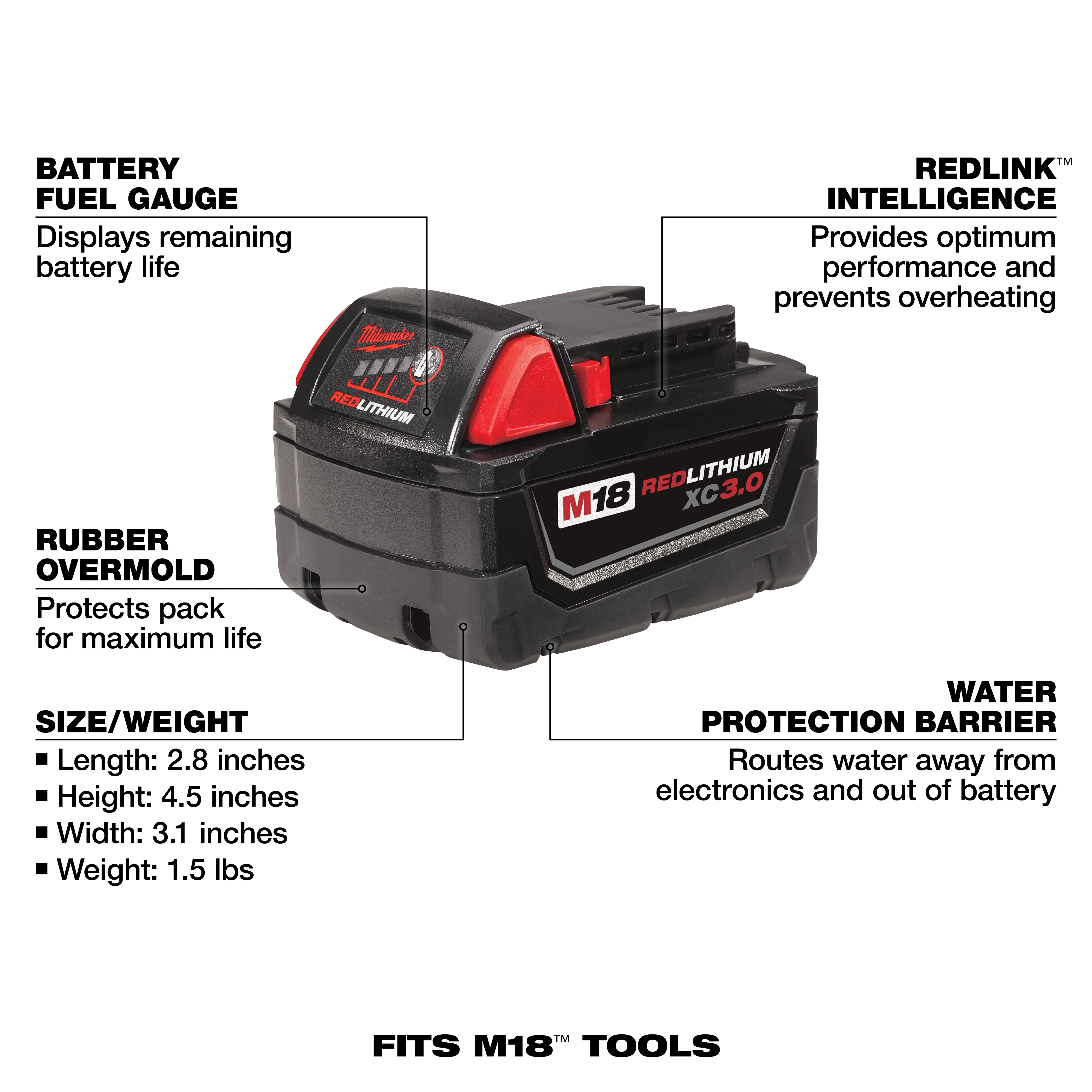 M18™ REDLITHIUM™ XC Extended Capacity Battery