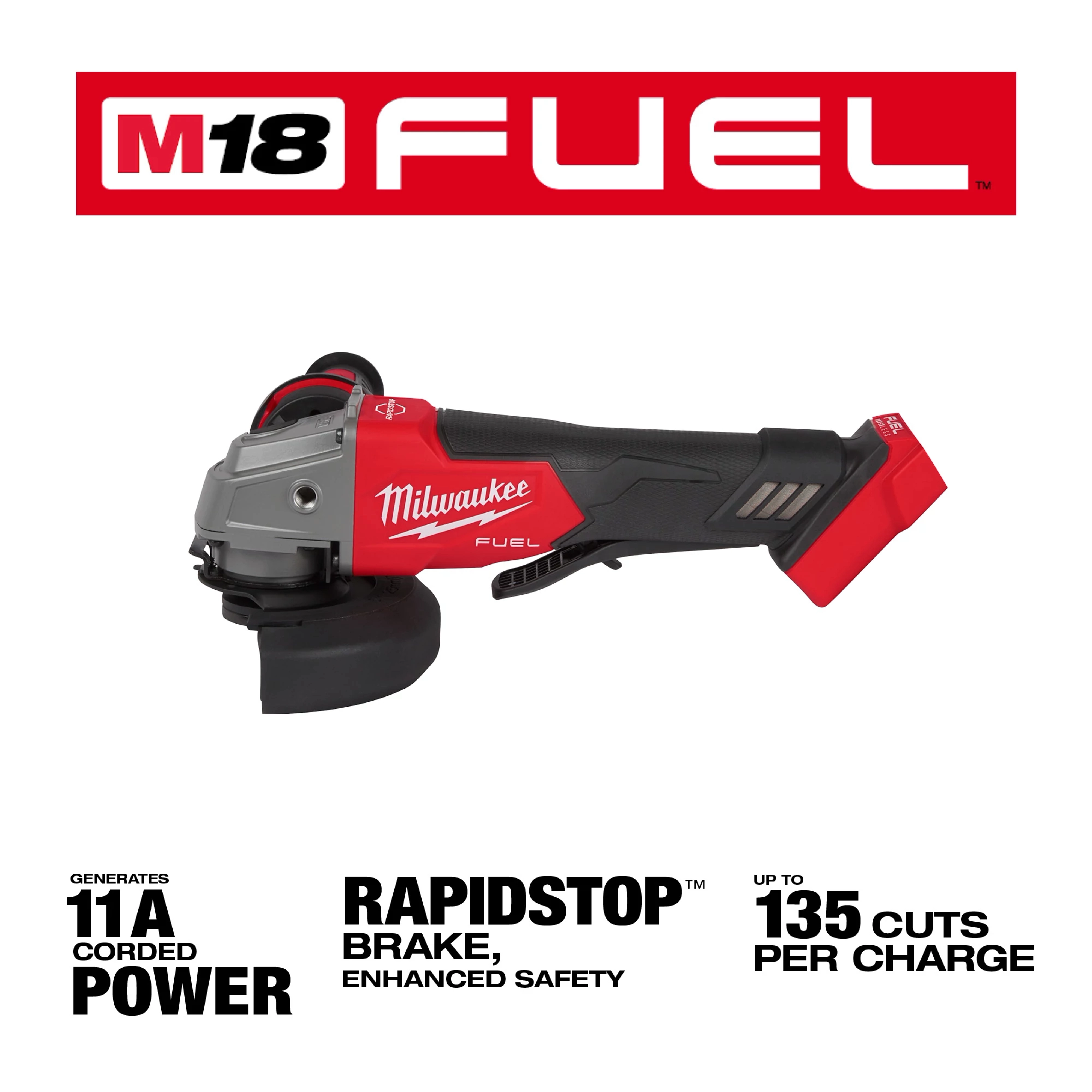 M18 FUEL™ 4-1/2" / 5" Braking Grinder Paddle Switch, No-Lock
