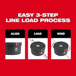 Easy 3-Step Line Load Process
.105" x 180' Trimmer Line
.105" x 625' Trimmer Line