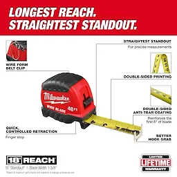 40ft Wide Blade Tape Measure