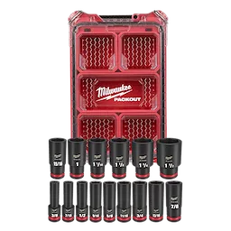 SHOCKWAVE Impact Duty 1/2 in. Drive SAE Deep Well Impact PACKOUT Socket Set  15 Piece